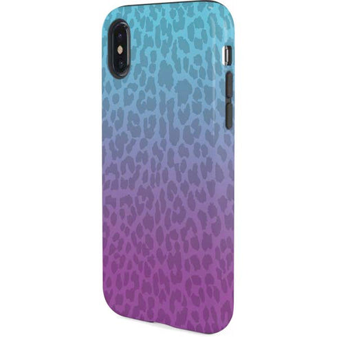 Cheetah Print Purple and Blue iPhone X Pro Case