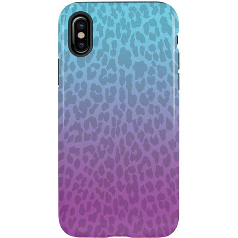 Cheetah Print Purple and Blue iPhone XS Pro Case