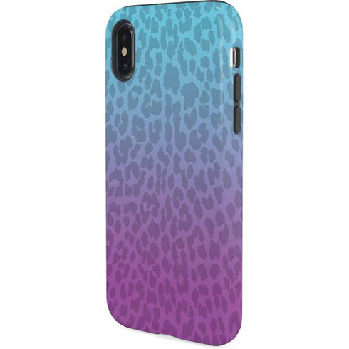 Cheetah Print Purple and Blue iPhone XS Pro Case