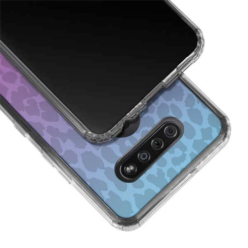 Cheetah Print Purple and Blue LG K51/Q51 Clear Case