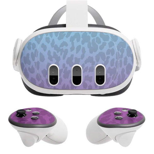 Cheetah Print Purple and Blue Meta Quest 3 Skin