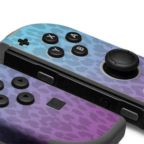 Cheetah Print Purple and Blue Nintendo Joy-Con (L/R) Controller Skin