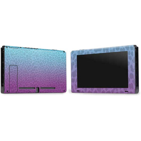 Cheetah Print Purple and Blue Nintendo Switch Bundle Skin