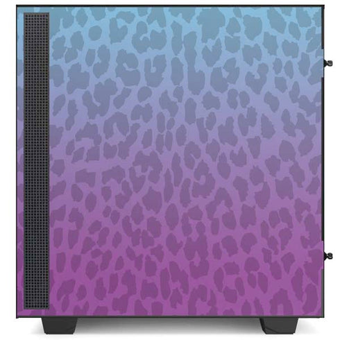 Cheetah Print Purple and Blue NZXT H510 Compact ATX Mid-Tower Case Skin