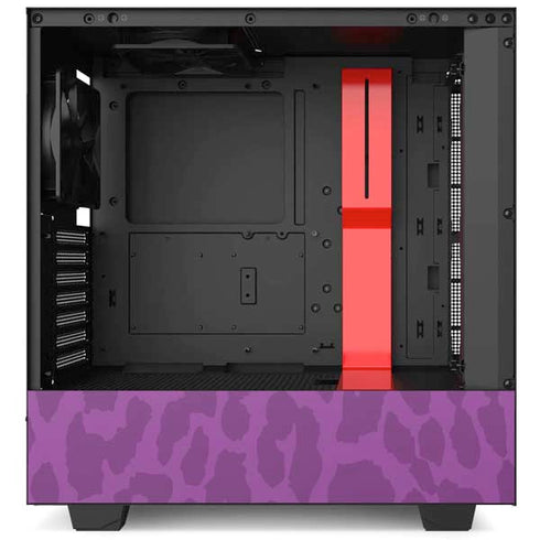 Cheetah Print Purple and Blue NZXT H510 Compact ATX Mid-Tower Case Skin