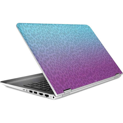 Cheetah Print Purple and Blue HP Pavilion Skin