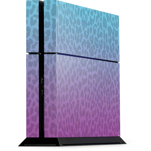 Cheetah Print Purple and Blue PS4 Console Skin