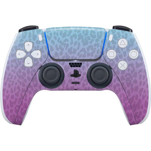 Cheetah Print Purple and Blue PS5 Controller Skin