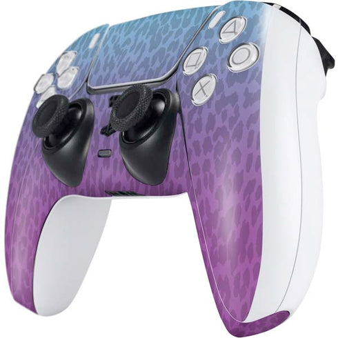 Cheetah Print Purple and Blue PS5 Controller Skin