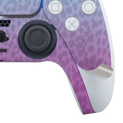 Cheetah Print Purple and Blue PS5 Controller Skin
