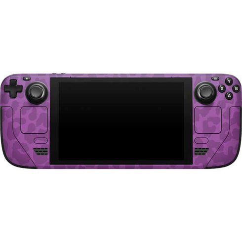 Cheetah Print Purple and Blue Steam Deck Handheld Gaming Computer Skin