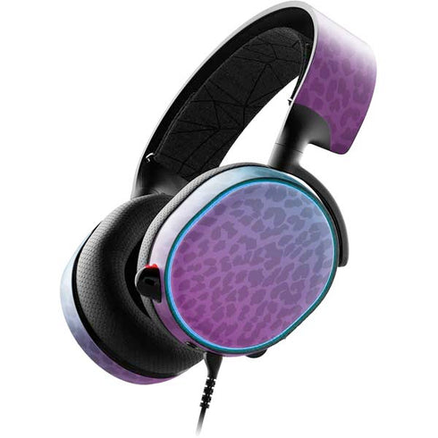 Cheetah Print Purple and Blue SteelSeries Arctis 3 Skin