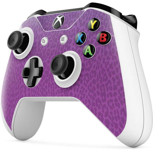 Cheetah Print Purple and Blue Xbox One S All-Digital Edition Bundle Skin
