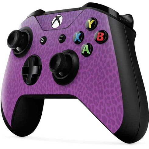 Cheetah Print Purple and Blue Xbox One X Controller Skin