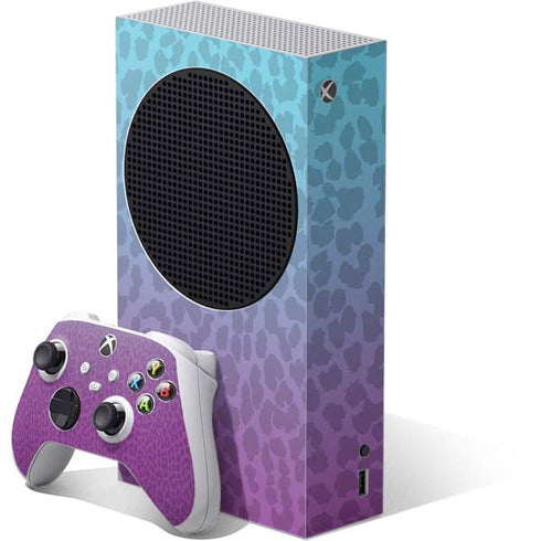 Cheetah Print Purple and Blue Xbox Series S Bundle Skin