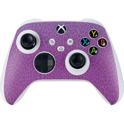 Cheetah Print Purple and Blue Xbox Series S Controller Skin