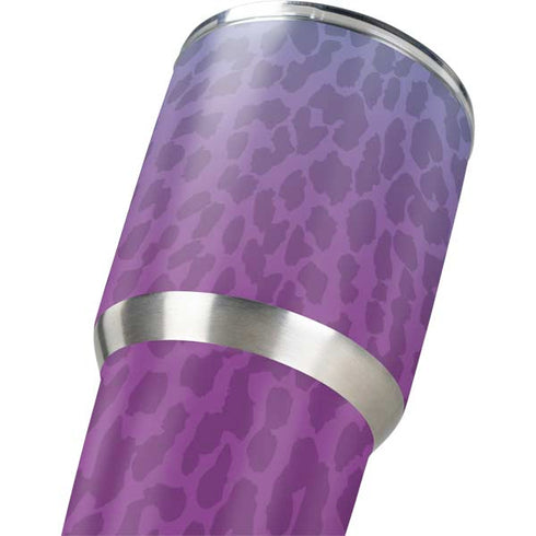 Cheetah Print Purple and Blue Yeti 30oz Rambler Tumbler Skin