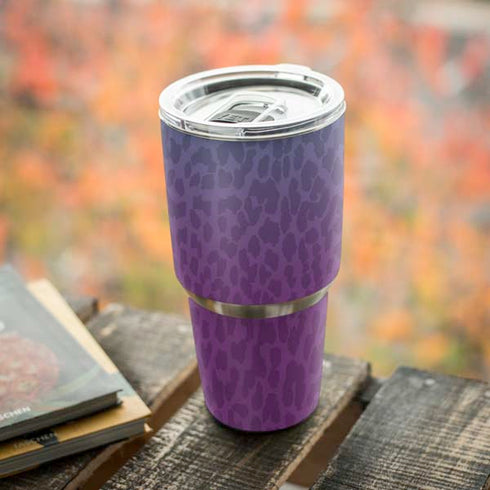 Cheetah Print Purple and Blue Yeti 30oz Rambler Tumbler Skin