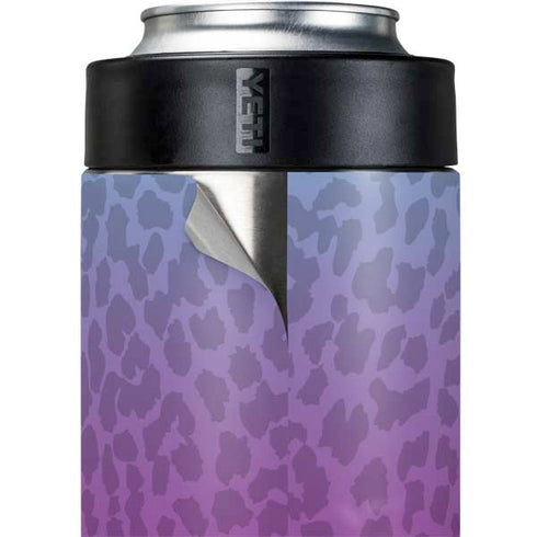 Cheetah Print Purple and Blue Yeti Colster Can Insulator Skin