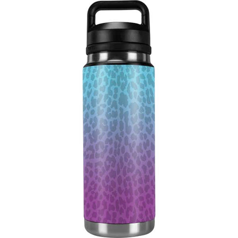 Cheetah Print Purple and Blue YETI Rambler 26oz Bottle Skin