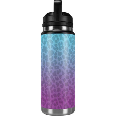Cheetah Print Purple and Blue YETI Rambler 26oz Bottle Skin