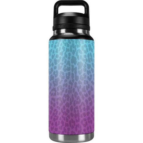 Cheetah Print Purple and Blue YETI Rambler 36oz Bottle Skin