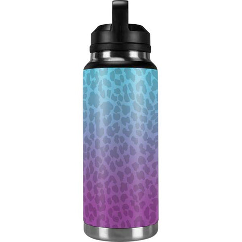 Cheetah Print Purple and Blue YETI Rambler 36oz Bottle Skin