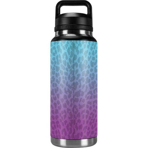 Cheetah Print Purple and Blue YETI Rambler 36oz Bottle Skin