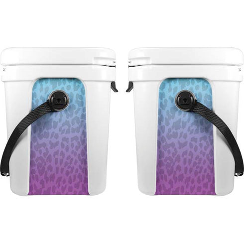 Cheetah Print Purple and Blue YETI Roadie 24 Hard Cooler Skin