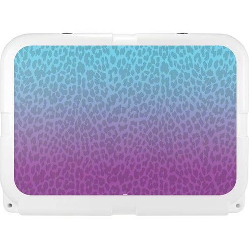 Cheetah Print Purple and Blue YETI Tundra 35 Hard Cooler Skin