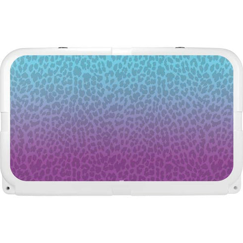 Cheetah Print Purple and Blue YETI Tundra 45 Hard Cooler Skin