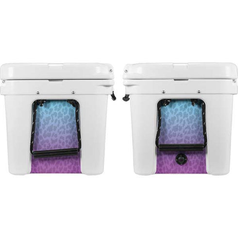 Cheetah Print Purple and Blue YETI Tundra 45 Hard Cooler Skin