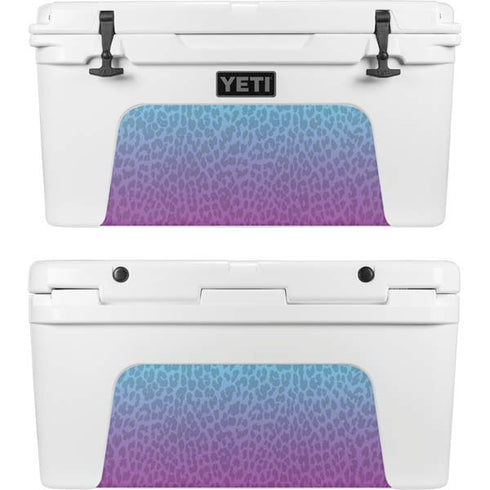 Cheetah Print Purple and Blue YETI Tundra 65 Hard Cooler Skin