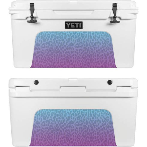 Cheetah Print Purple and Blue YETI Tundra 75 Hard Cooler Skin