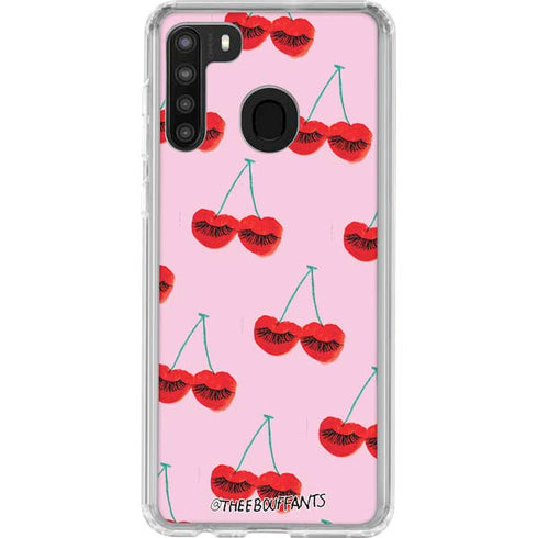 Bouffants and Broken Hearts Cherry Lash Galaxy A21 Clear Case