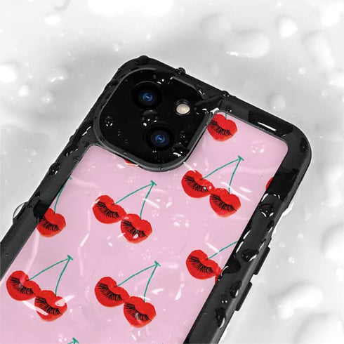 Bouffants and Broken Hearts Cherry Lash iPhone 15 Waterproof Case