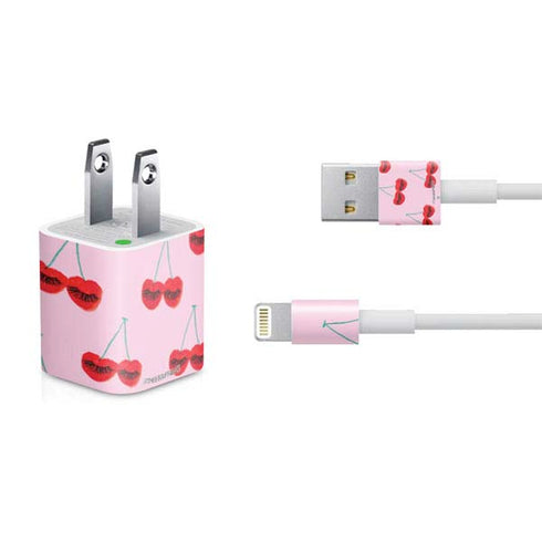 Bouffants and Broken Hearts Cherry Lash iPhone Charger (5W USB) Skin