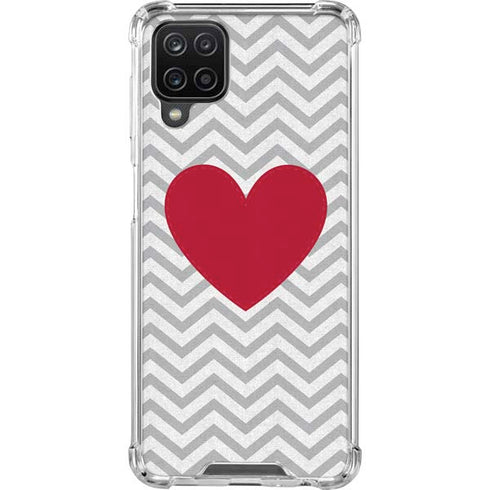 Chevron Heart Galaxy A12 Clear Case