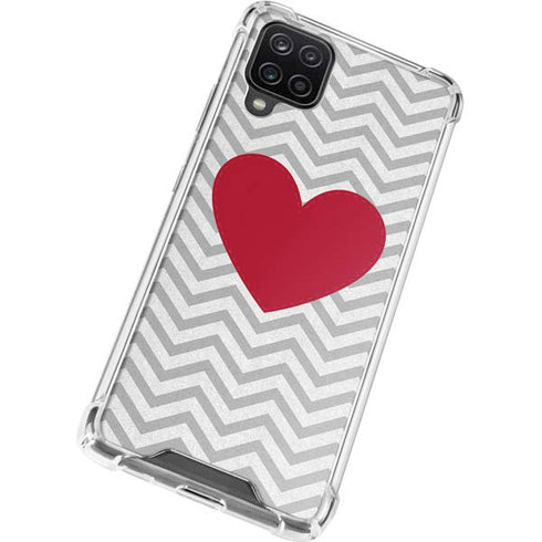 Chevron Heart Galaxy A12 Clear Case
