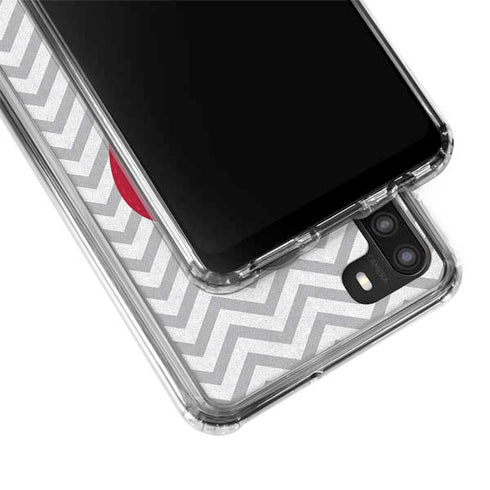 Chevron Heart Galaxy A21 Clear Case
