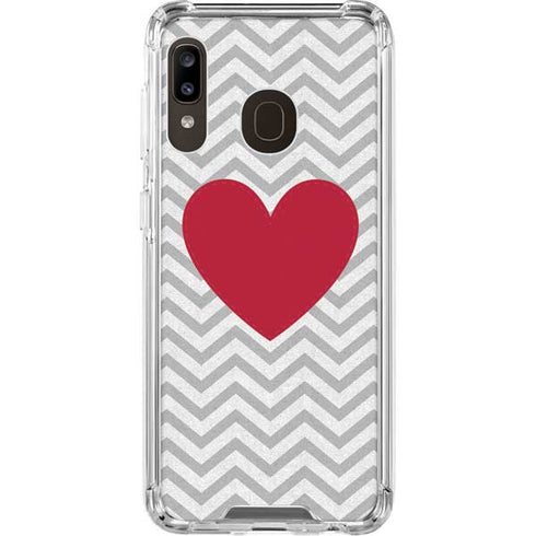 Chevron Heart Galaxy A30 Clear Case