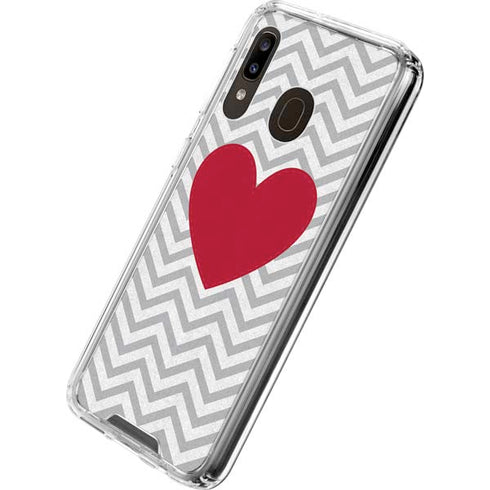 Chevron Heart Galaxy A30 Clear Case