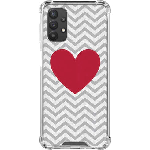 Chevron Heart Galaxy A32 5G Clear Case