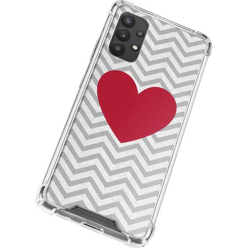 Chevron Heart Galaxy A32 5G Clear Case