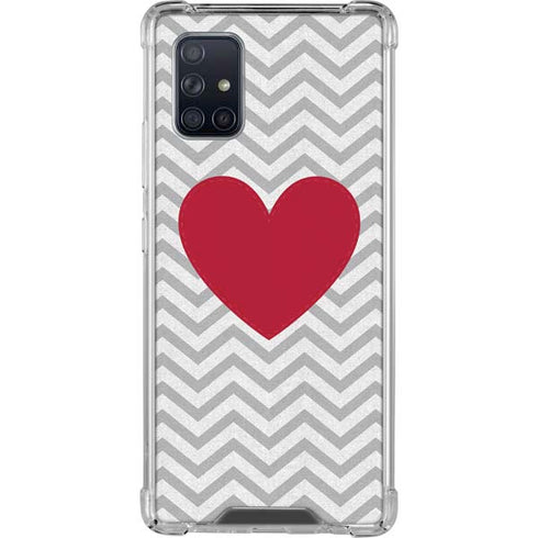 Chevron Heart Galaxy A71 5G Clear Case