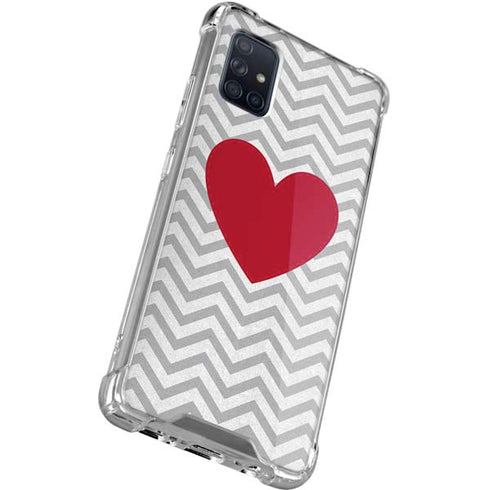 Chevron Heart Galaxy A71 5G Clear Case