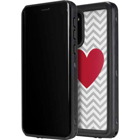 Chevron Heart Galaxy S20 Plus Waterproof Case