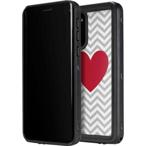 Chevron Heart Galaxy S20 Waterproof Case