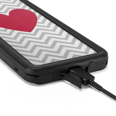 Chevron Heart Galaxy S20 Waterproof Case