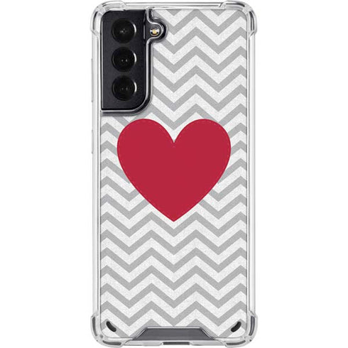 Chevron Heart Galaxy S21 5G Clear Case